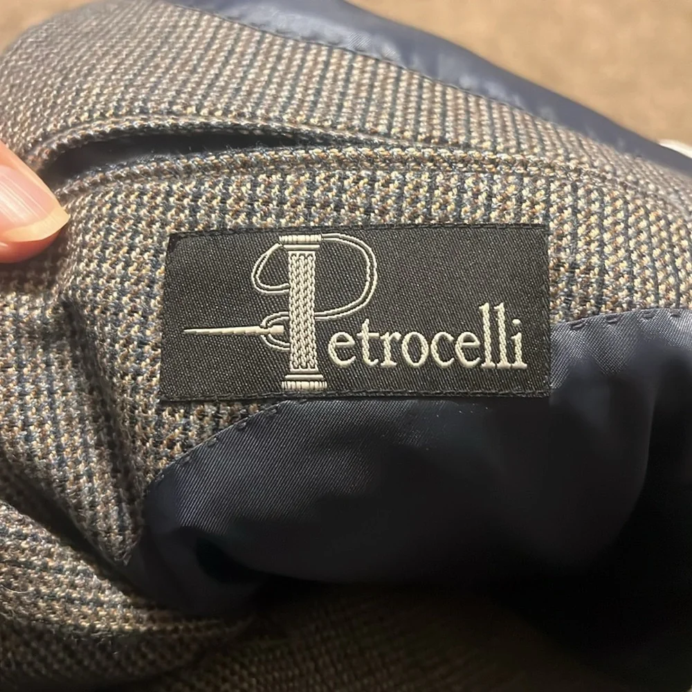 Petrocelli multi color 100% wool men’s single breasted sport coat